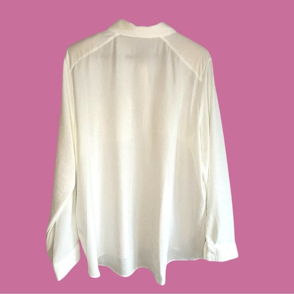 Calvin Klein textured sheer button up blouse - Picture 5 of 12